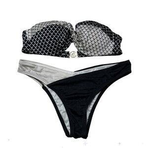 Victoria's Secret Black and White  Bikini Set with Modern Design